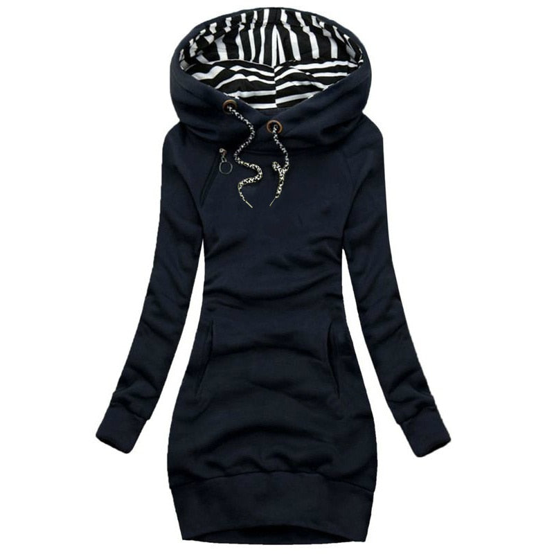 Women Sweater Dress Hooded  Spring Autumn Ladies Long Sleeve Hoodie Dress Autumn Winter Casual Slim Sweater Hoodies Dress | 0 | TageUnlimited