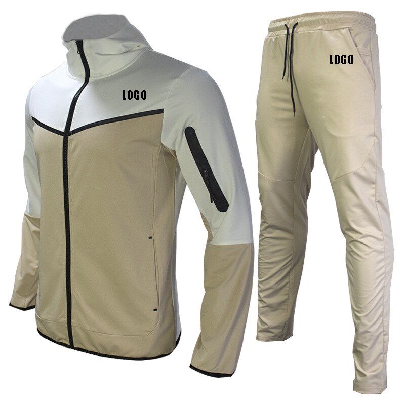 Tech Custom logo Men's Tracksuits Set Long Sleeve Causal Full Zip Running Sports Sweatsuit For Men 2 Piece Outfits | TageUnlimited