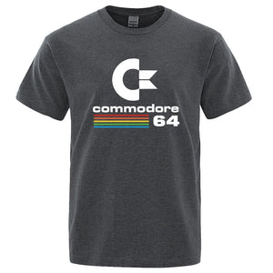 Men T-shirts Summer Commodore 64 Print T Shirt C64 SID Amiga Retro Cool Design Street Short Sleeve Top Tee Cotton Clothing | TageUnlimited