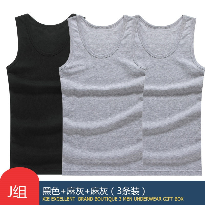Hot Sale 3pcs / 100% Cotton Mens Sleeveless Tank Top Solid Muscle Vest Undershirts O-neck Gymclothing Tees Whorl Tops | TageUnlimited