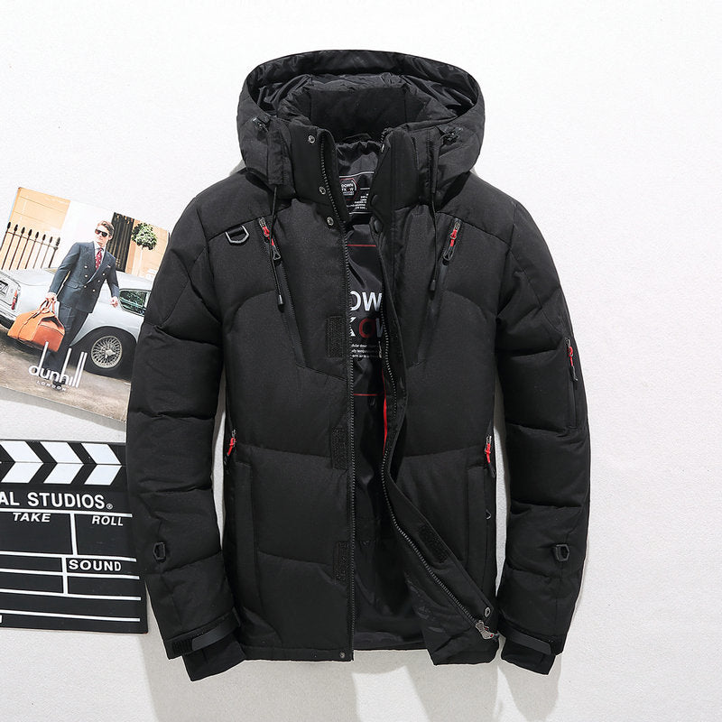 Men White Duck Down Jacket Warm Hooded Thick Puffer Jacket Coat Male Casual High Quality Overcoat Thermal Winter Parka Men | TageUnlimited