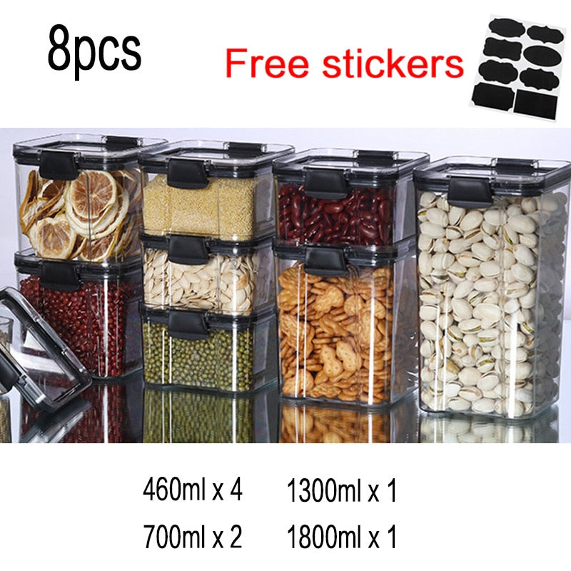 Food Storage Kitchen Containers Plastic Box Jars for Bulk Cereals Kitchen Organizers for Pantry Organizer Jars With Lid Home Set | TageUnlimited