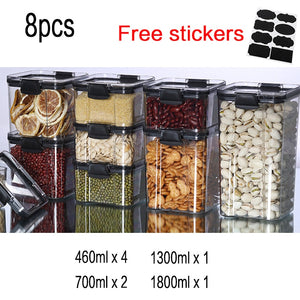 Food Storage Kitchen Containers Plastic Box Jars for Bulk Cereals Kitchen Organizers for Pantry Organizer Jars With Lid Home Set | TageUnlimited