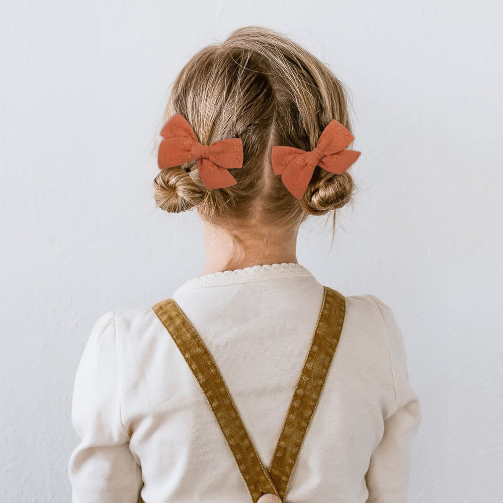 2Pcs/Set Sweet Flower Print Bowknot Hair Clips for Cute Baby Girls Cotton Bows Hairpins Barrettes Headwear Kids Hair Accessories | TageUnlimited