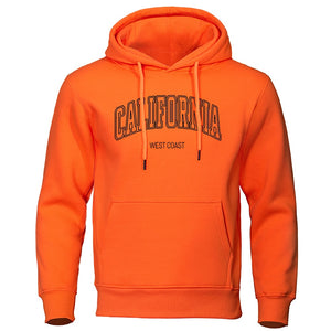 U.S.A California west coast Street Print Male Hoodie Fashion Loose Clothing Fleece Warm Sweatshirt O-Neck Pollover Hoody For Men | TageUnlimited