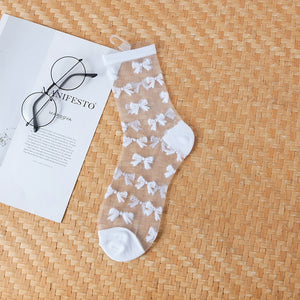 Sexy Lace Women Socks Summer Ultra-thin Transparent Mesh Fishnet Short Socks Harajuku Casual Breathable Black White Crew Socks | TageUnlimited