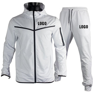 Tech Custom logo Men's Tracksuits Set Long Sleeve Causal Full Zip Running Sports Sweatsuit For Men 2 Piece Outfits | TageUnlimited