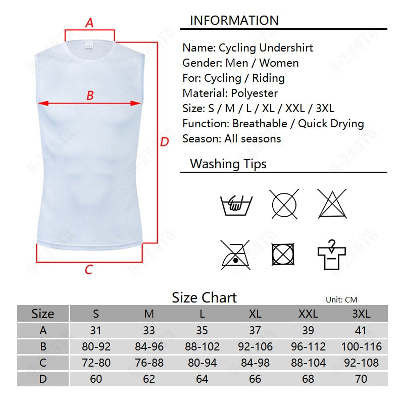 Cycling Underwear Sport Base Layer White Cycling Jersey Reflective Vest Men Undershirt Quick Dry Elastici Vest Road Bike Jersey | TageUnlimited