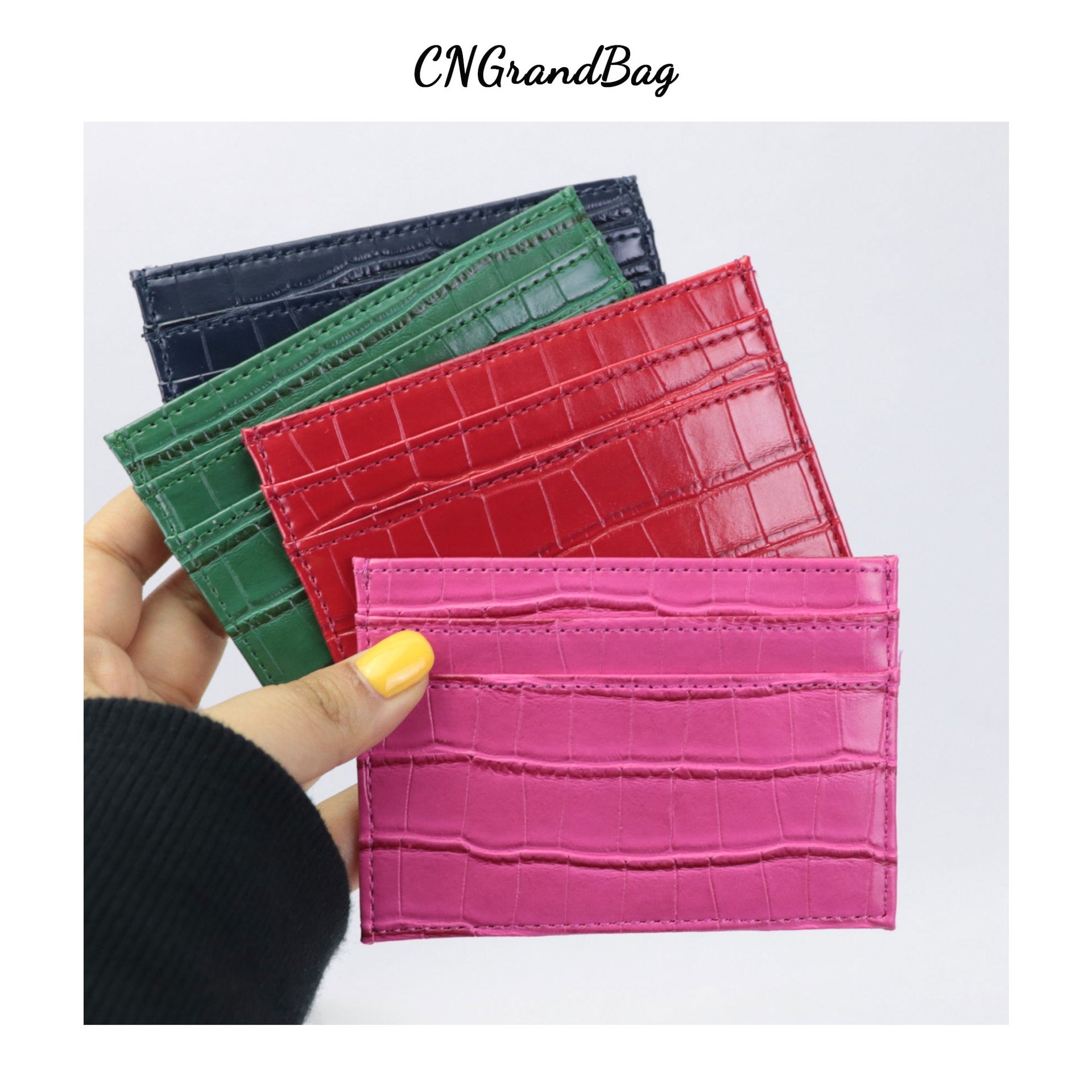 Custom Letters Men PU Leather Credit Card Holder Personalize Initials Slim Card Wallet Monogram Name Card Case Women DIY Present | TageUnlimited
