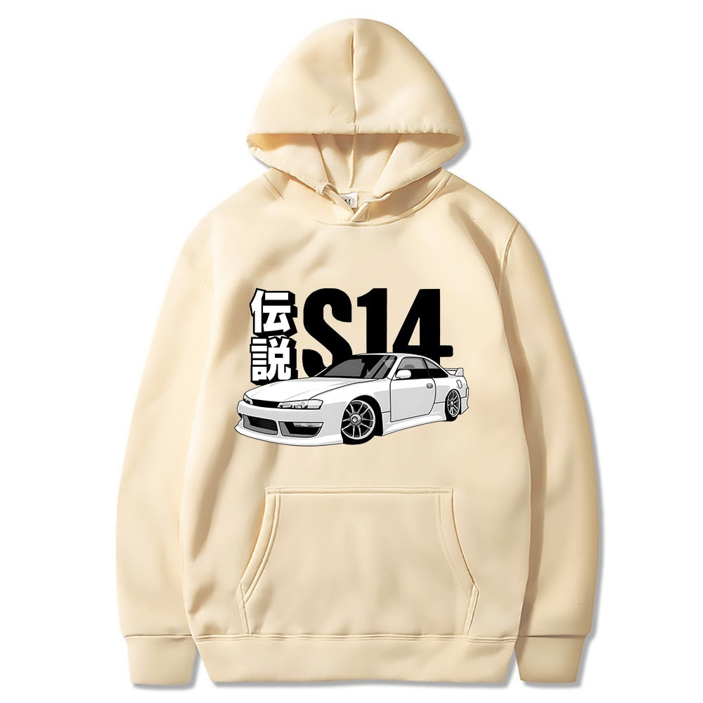 Anime Initial D Hoodie Drift JDM Pullover Oversized Sweatshirt EU Size Silvia Streetwear S Comic14 Japan Car Long Sleeve Unisex | TageUnlimited