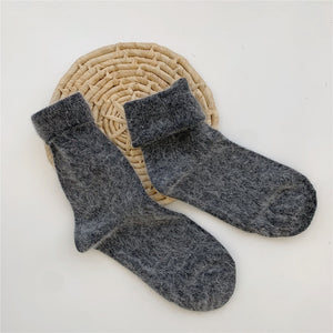 Solid Rabbit Hair Woman Socks Winter Thick Warmer Long Socks Japanese Kawaii Cute Thermal Cashmere Christmas Sock New Year Gifts | TageUnlimited