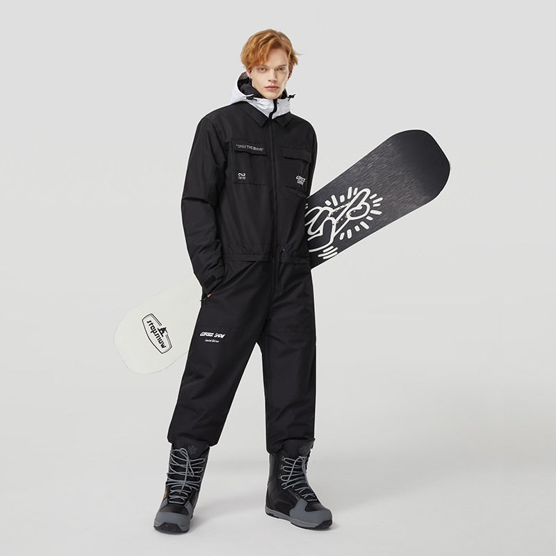 Thick Men Women One-Piece Ski Jumpsuit Outdoor Sports Snowboard Jacket Warm Jump Suit Waterproof Winter Clothes Overalls Hooded | TageUnlimited