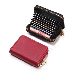 Business Card Holder Wallet Women/men Gray Bank/ID/Credit Card Holder 20 Bits Card Wallet PU Leather Protects Case Coin Purse | TageUnlimited
