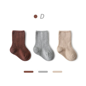 3Pairs/lot Solid Baby Socks for Newborn Soft Cotton Spring Winter Kids baby Boy Girl Sock Ribbed Leg warmers toddlers accessorie | TageUnlimited