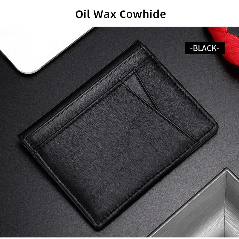 Buylor Men Wallet Soft Super Slim Wallet Genuine Leather Mini Credit Card Holders Wallet Thin Card Purse Small Bags for Women | TageUnlimited