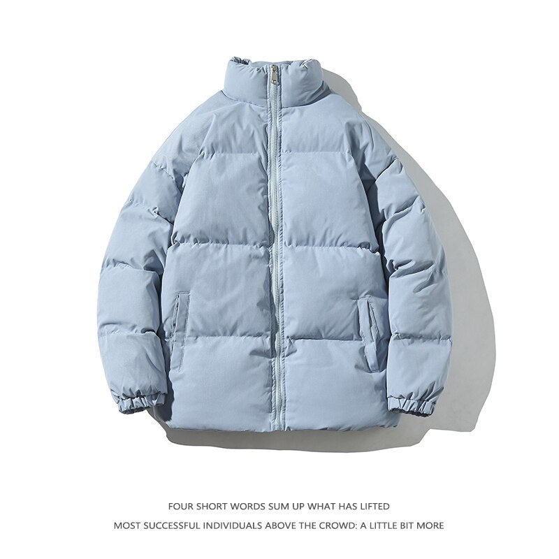 Streetwear  Warm Men Winter Coat Solid Color Casual Parka Stand Collar Fashion Oversize Women&#39;s Winter Jacket | TageUnlimited