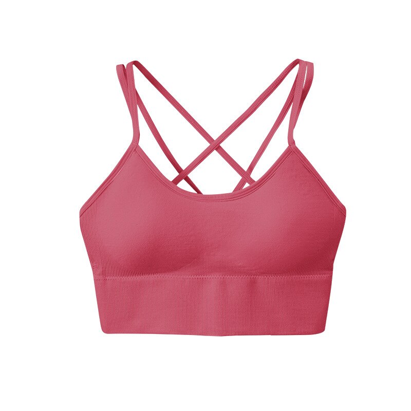 Fashion No Steel Ring Sports Underwear Cross Shoulder Straps Women&#39;s Breasts Shock Proof Cycling Yoga Fitness Gather Bra B53 | TageUnlimited