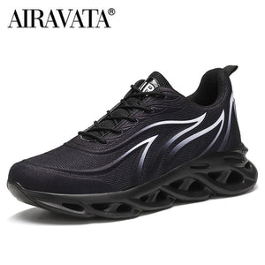 Men&#39;s Flame Printed Sneakers Flying Weave Sports Shoes Comfortable Running Shoes Outdoor Men Athletic Shoes | TageUnlimited