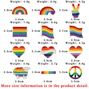 LGBTQ Custom Enamel Pins Pride Lesbian Gay Rainbow Flag Brooch Pansexual Asexual Bisexual Transgender Symbol Heart Badge Jewelry
