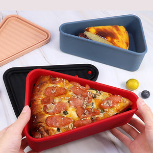 Reusable Silicone Pizza Pack Box Triangular Pizza Storage Container Sandwich Dessert Cake Microwave Lunch Box Kids Bento Box | 0 | TageUnlimited