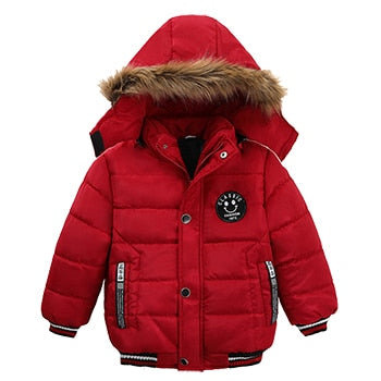 2-6 Years Autumn Winter Boys Jacket Warm Fur Collar Fashion Baby Girls Coat Hooded Zipper Outerwear Birthday Gift Kids Clothes | TageUnlimited