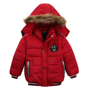 2-6 Years Autumn Winter Boys Jacket Warm Fur Collar Fashion Baby Girls Coat Hooded Zipper Outerwear Birthday Gift Kids Clothes | TageUnlimited