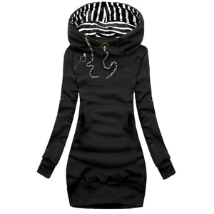 Women Sweater Dress Hooded  Spring Autumn Ladies Long Sleeve Hoodie Dress Autumn Winter Casual Slim Sweater Hoodies Dress | 0 | TageUnlimited