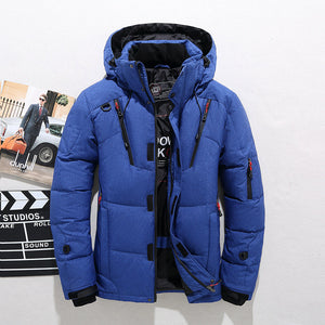 Men White Duck Down Jacket Warm Hooded Thick Puffer Jacket Coat Male Casual High Quality Overcoat Thermal Winter Parka Men | TageUnlimited