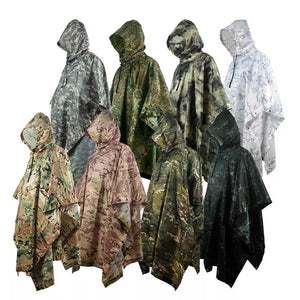 Impermeable Raincoat Poncho Outdoor Military Tactical Rainwear Camping Hiking Hunting Ghillie Suits Travel Umbrella Rain Gear | TageUnlimited