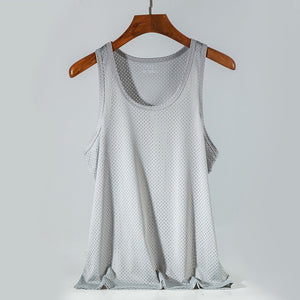 Men Casual Tank Summer Bodybuilding Fitness Muscle Singlet Man&#39;s Clothes Sleeveless Slim Fit Vest Mesh Quick-Drying Vest Hot | TageUnlimited