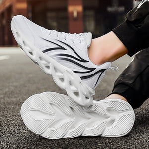 Men Flame Printed Sneakers Flying Weave Sports Shoes Comfortable Running Shoes Outdoor Men Athletic Shoes | TageUnlimited