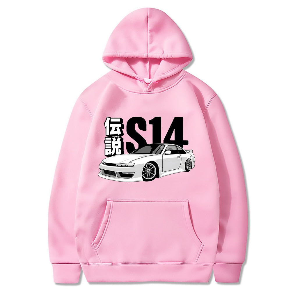 Anime Initial D Hoodie Drift JDM Pullover Oversized Sweatshirt EU Size Silvia Streetwear S Comic14 Japan Car Long Sleeve Unisex | TageUnlimited