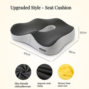Memory Foam Office Chair Cushion Car Seat Support Waist Pillow Massage Lumbar Orthopedic Pillow Buttock Coccyx Cushion Back Pads | TageUnlimited