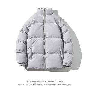 Streetwear  Warm Men Winter Coat Solid Color Casual Parka Stand Collar Fashion Oversize Women&#39;s Winter Jacket | TageUnlimited