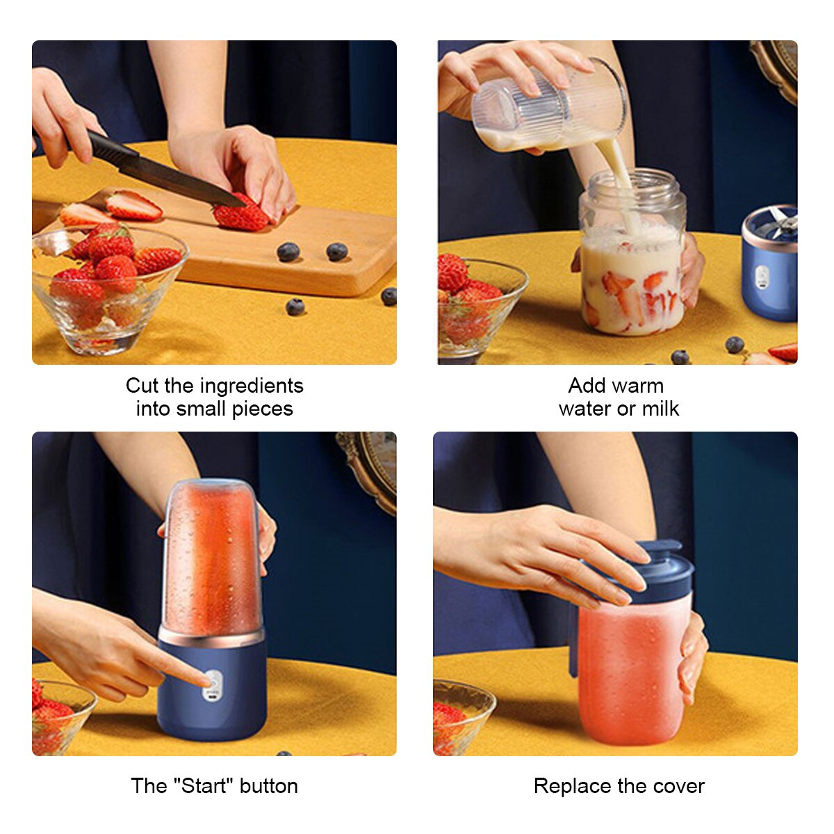 Portable Blender Bottle Electric 6 Blades Multifunction Juice Blender Fresh Juice Smoothie Blender Ice CrushCup Food Processor | TageUnlimited