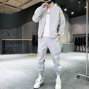 New Hip-hop Suit Male Set Track Suits Sweatsuit Man Tracksuit Mens Sets Pant Zipper Pockets Outwear 2PC Jacket+Pants Sets | TageUnlimited