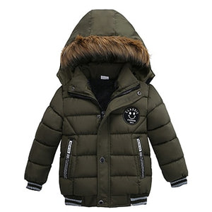 2-6 Years Autumn Winter Boys Jacket Warm Fur Collar Fashion Baby Girls Coat Hooded Zipper Outerwear Birthday Gift Kids Clothes | TageUnlimited