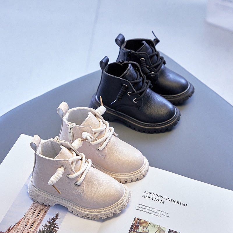 Baby Kids Short Boots Boys Shoes Autumn Winter Leather Children Boots Fashion Toddler Girls Boots Boots Kids Snow Shoes E08091 | TageUnlimited
