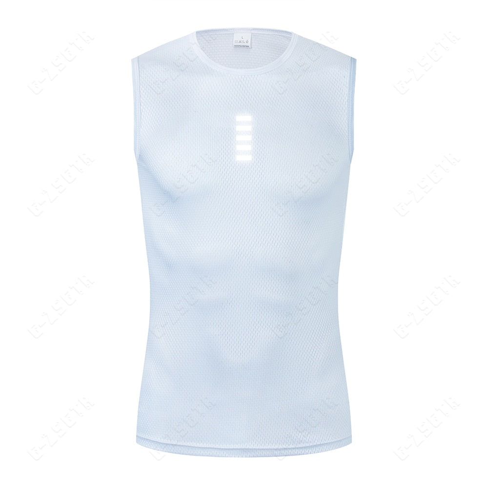 Cycling Underwear Sport Base Layer White Cycling Jersey Reflective Vest Men Undershirt Quick Dry Elastici Vest Road Bike Jersey | TageUnlimited