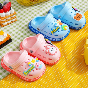 Kids Sandals  Hole Shoes Slippers Soft Anti-Skid Cartoon DIY Design Hole Baby Shoes Sandy Beach For Boys Girls | TageUnlimited