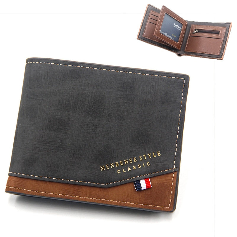 New Fashion PU Leather Wallets for Men with Coin Bag Zipper Small Money Purses Dollar Slim Purse New Design Men&#39;s Wallet | TageUnlimited