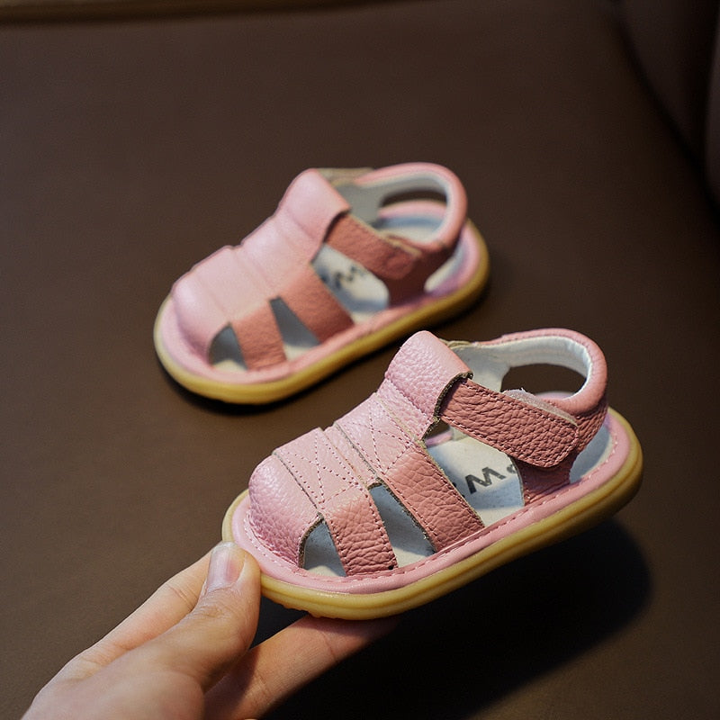 Baby Girls Boys Summer Sandals Infant Anti-collision Toddler Shoes Soft Bottom Genuine Leather Kids Children Beach Sandals | TageUnlimited