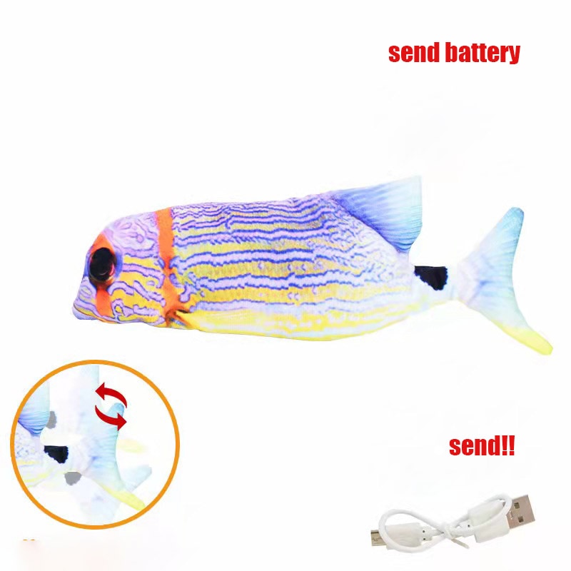 Cat Toys Electric Fish With USB Charging Built-In Lithium Battery Simulation Realistic Pet Molar Interactive Toys Pet Supplies | TageUnlimited