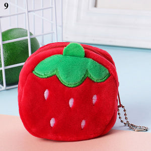 Women's Cartoon Coin Purse Three-dimensional Plush Zipper Headphone Bag Wallet Key Chain. | TageUnlimited