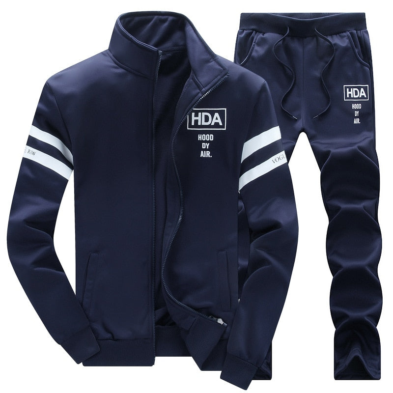Tracksuit Men Winter Sporting Slim Fit Warm Thickened Sportswear Hooded Sweatsuit Two Piece Running Fitness Men Set | TageUnlimited