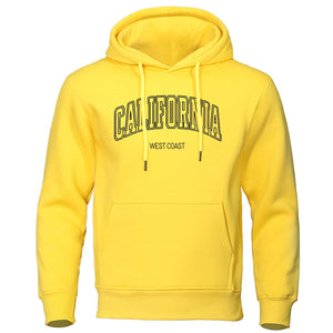 U.S.A California west coast Street Print Male Hoodie Fashion Loose Clothing Fleece Warm Sweatshirt O-Neck Pollover Hoody For Men | TageUnlimited