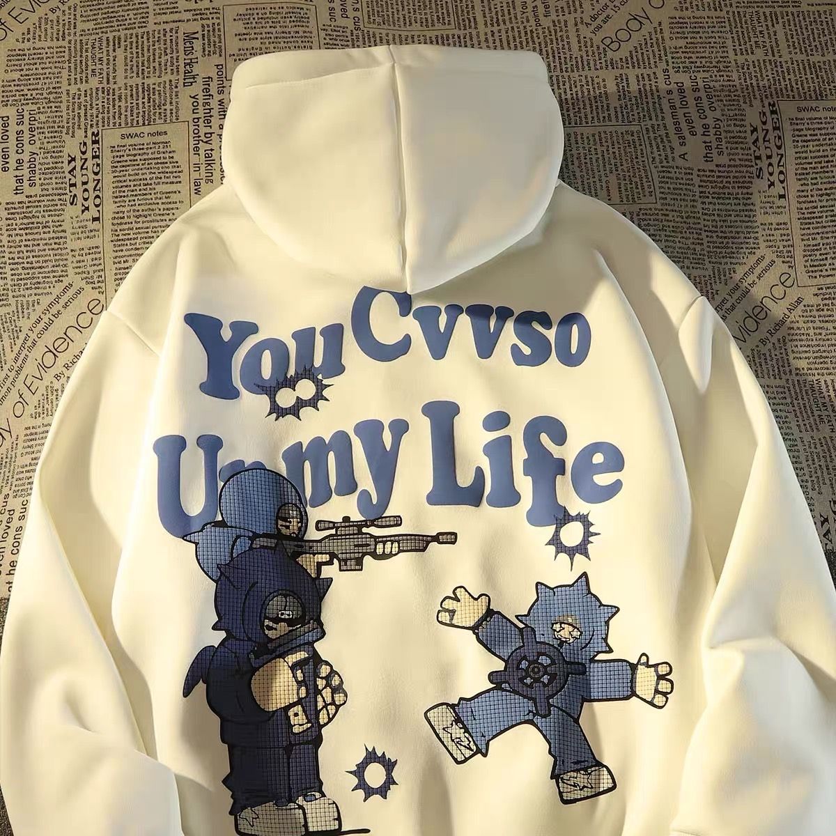 American retro hiphop sweater letter anime hoodie men and women lovers on high street streetwear y2k women vibe oversized hoodie | 0 | TageUnlimited