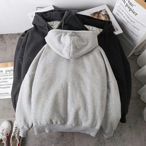 Zipper Black Sweater Women Casual Hoodie For Women Harajuku Casual Solid Jacket Thin Fleece Sweatshirt Plus Coat | 0 | TageUnlimited