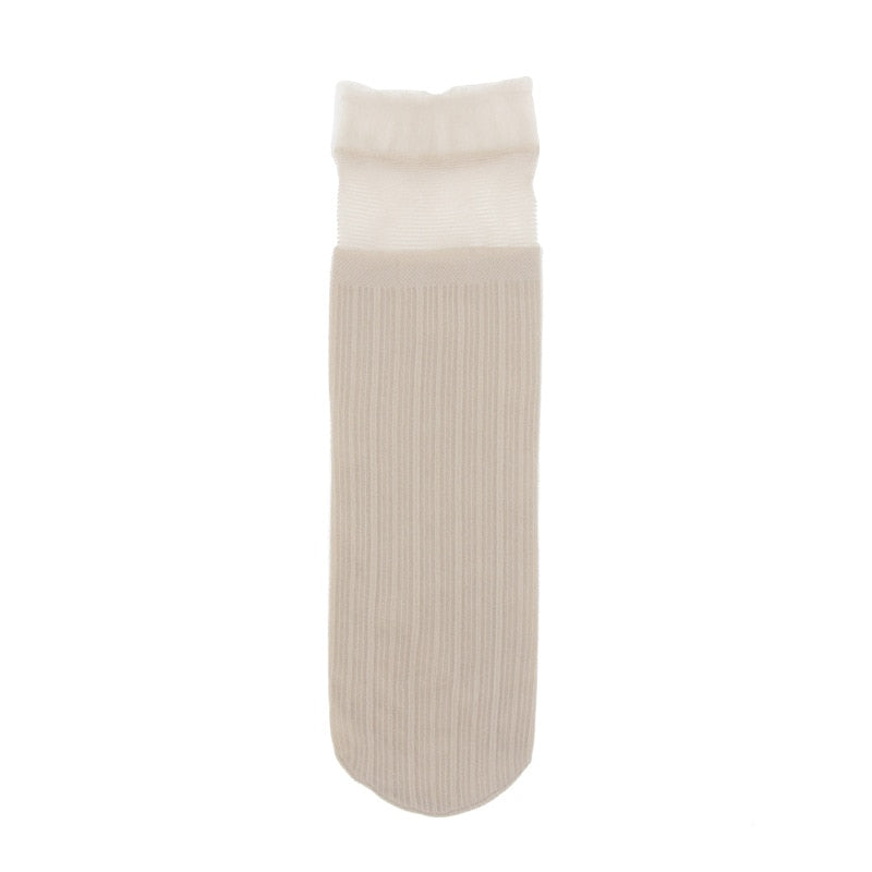 Velvet Woman Socks Ultra-thin Transparent Lace Frilly Ruffle Socks Women Fashion Summer Japane Style Harajuku Retro Long Socks | TageUnlimited