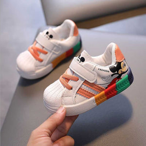 White Casual Shoes For Baby Boy Girl Brand Children Sneaker Mickey Mouse White Kids Sports Shoes Toddler Walking Shoes 0-3 Year | TageUnlimited